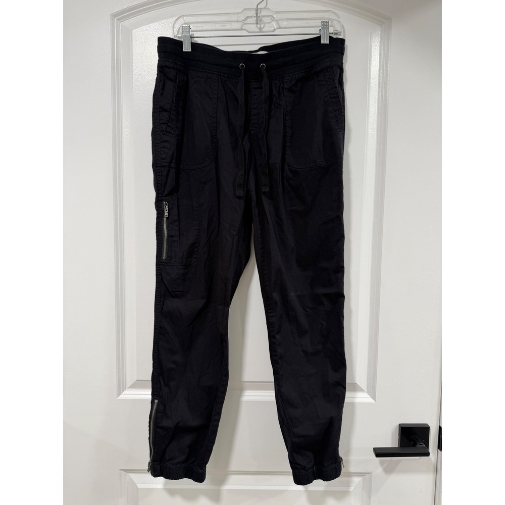Sonoma Goods For Life Womens Black Utility Jogger Pants Cargo Zip Ankle Size M